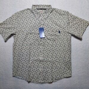 Huk Kona Lure Splash Fishing Shirt Mens Small Gray NWT Short Sleeve Button Down